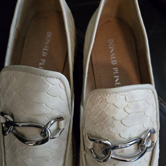 Donald Pliner Womens Tabitha Leather Wedge Loafers Size 7.5 Snakeskin w/box - Picture 3 of 6